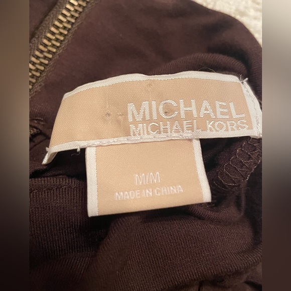 Beautiful Michael Kors  Chocolate Brown Mock Neck Long Sleeve Top - Picture 6 of 7